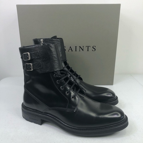 ALL Saints Men’s Beckworth Black Leather Boots - Picture 1 of 9